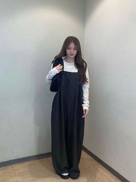 「アイテム（オールインワン・サロペット、グレー系）」を使った、あきらさん（レディース・149cm）の夏コーディネート
