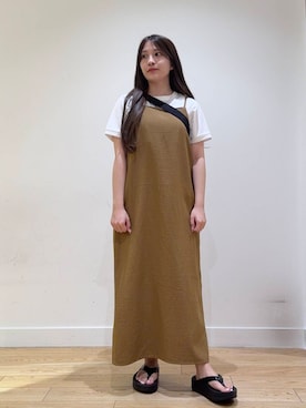 「アイテム（ワンピース/ドレス、イエロー系）」を使った、あきらさん（レディース・149cm）の夏コーディネート