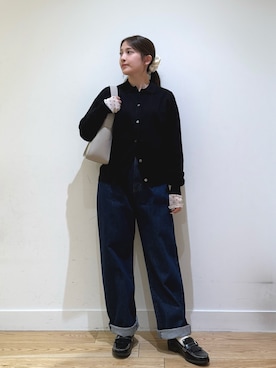 「HARUTA（ハルタ）の『別注』HARUTA×DOORS　キルトローファー（ローファー）」を使った、あきらさん（レディース・149cm）の秋コーディネート