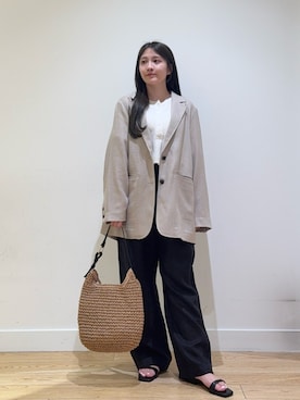「FORK&SPOON（フォークアンドスプーン）のアイテム（トップス）」を使った、あきらさん（レディース・149cm）の春コーディネート