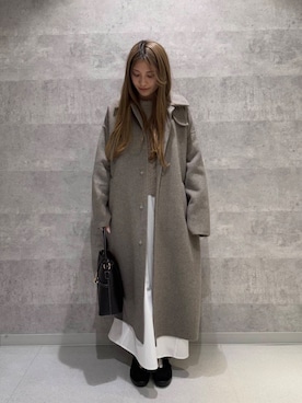 「アイテム（ステンカラーコート）」を使った、あきらさん（レディース・149cm）の冬コーディネート