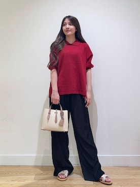 「URBAN RESEARCH DOORS（アーバンリサーチドアーズ）の『UVカット/接触冷感/吸水速乾』ドライタッチリラックスパンツ（その他パンツ）」を使った、あきらさん（レディース・149cm）の夏コーディネート
