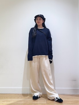 「アイテム（キャップ）」を使った、あきらさん（レディース・149cm）の秋コーディネート