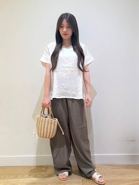 「URBAN RESEARCH DOORS（アーバンリサーチドアーズ）の『UVカット/接触冷感/吸水速乾』ドライタッチリラックスパンツ（その他パンツ）」を使った、あきらさん（レディース・149cm）の夏コーディネート