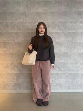 「URBAN RESEARCH DOORS（アーバンリサーチドアーズ）のピンタックフリルスタンドカラーブラウス（シャツ/ブラウス）」を使った、あきらさん（レディース・149cm）の秋コーディネート