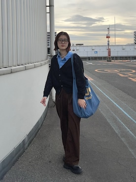 「青シャツ」｜saki081324さん（レディース・165cm）の秋コーディネート