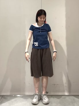 「アイテム（スウェットパンツ）」を使った、saki081324さん（レディース・165cm）の夏コーディネート