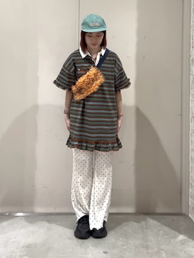 「アイテム（チュニック）」を使った、saki081324さん（レディース・165cm）の秋コーディネート
