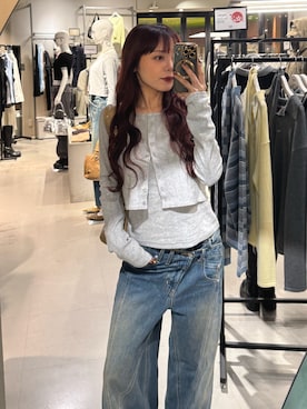 「アイテム（アンサンブル）」を使った、永田紗也佳さん（レディース・156cm）の春コーディネート