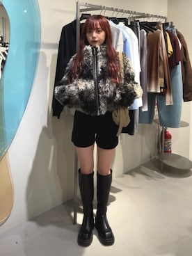 「アイテム（ブルゾン）」を使った、永田紗也佳さん（レディース・156cm）の秋コーディネート
