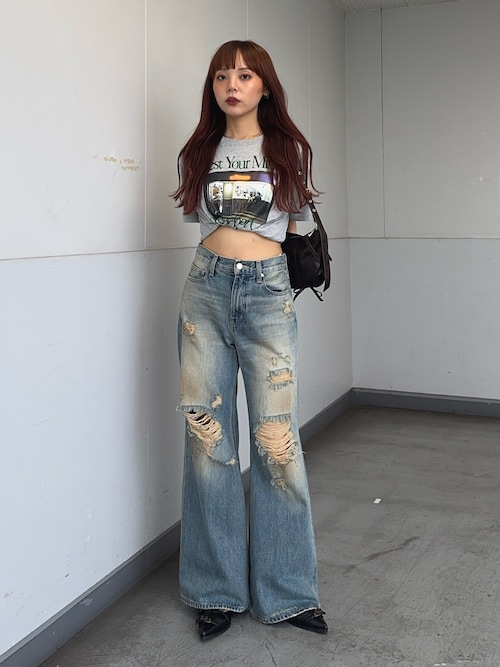 SLY 美品ダメージ ジャストウエスト フレア パンツ シー SLY | DAMAGE J／W FLARE PT-C (フレア ) |SHEL'TTER WEBSTORE
