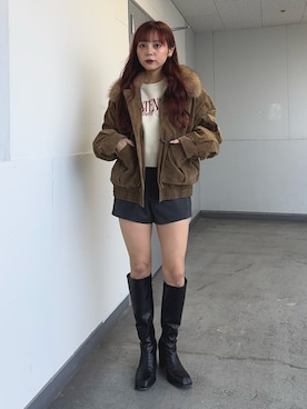 永田紗也佳さん(レディース・156cm)の冬コーディネート