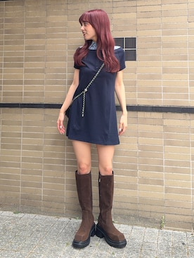 「SLY（スライ）のアイテム（バッグ）」を使った、永田紗也佳さん（レディース・156cm）の夏コーディネート