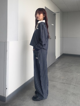 「SLY（スライ）のアイテム（パンツ）」を使った、永田紗也佳さん（レディース・156cm）の春コーディネート