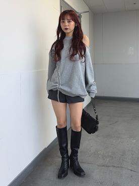 永田紗也佳さん（レディース・156cm）の冬コーディネート