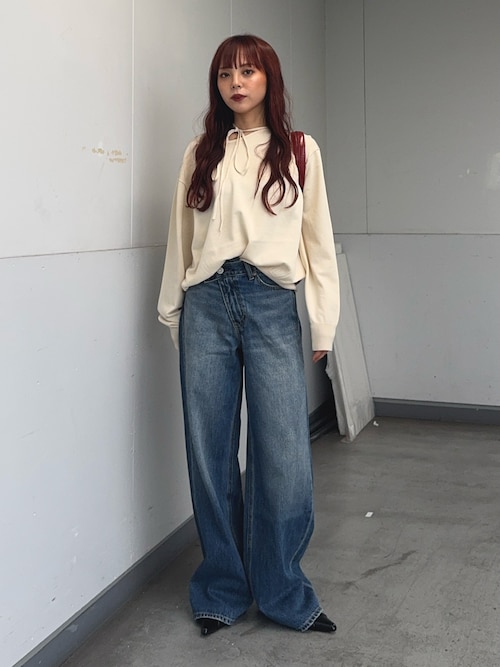 ASYMMETRY NECK LOOSE TOPS アシンメトリー ネック ルーズ トップス 秋
