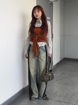 永田紗也佳さん（レディース・156cm）の冬コーディネート