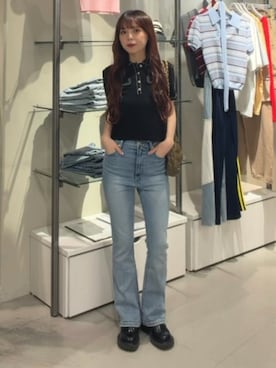 永田紗也佳さん（レディース・156cm）の春コーディネート