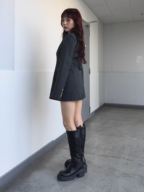 美脚チートブーツ】SQUARE TOE KNEE BOOTS スクエアトゥ ニー ブーツ