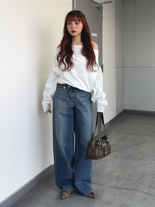 SLY オフショルダータック トップス SLY（スライ） tシャツ 「2026SS新作」OFF SHOULDER TUCK TOPS オフ