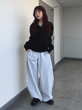 「SLY（スライ）のアイテム」を使った、永田紗也佳さん（レディース・156cm）の冬コーディネート