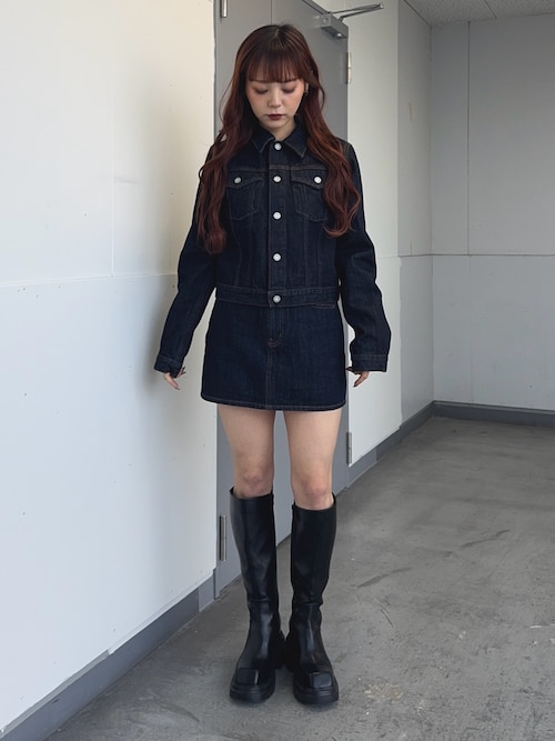 美脚チートブーツ】SQUARE TOE KNEE BOOTS スクエアトゥ ニー ブーツ