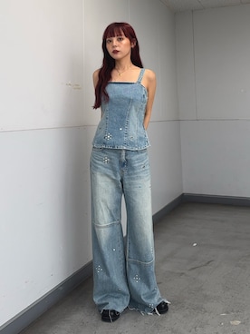 「フェススタイル」｜「アイテム（ローファー）」を使った、永田紗也佳さん（レディース・156cm）の夏コーディネート