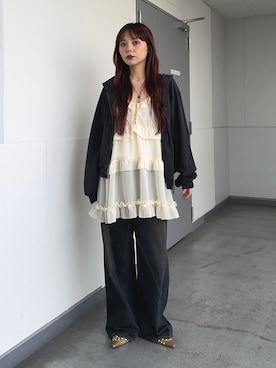 永田紗也佳さん（レディース・156cm）の春コーディネート