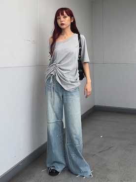 「SLY（スライ）のアイテム」を使った、永田紗也佳さん（レディース・156cm）の夏コーディネート