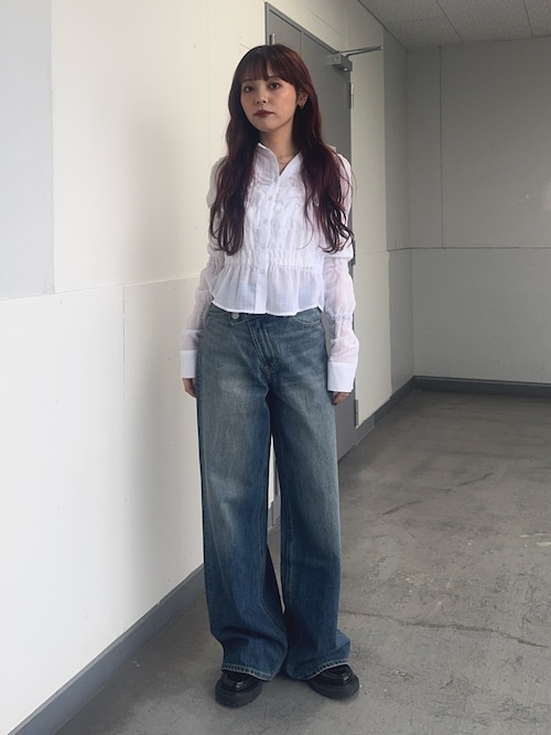 2026SS新作】RANDOM SHIRRING TOPS ランダムシャーリングトップス 冬服