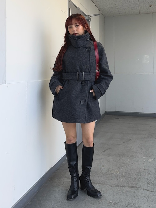 セール】STAND NECK MIDI COAT スタンドネック ミディコート 秋服 冬服