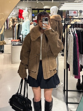 「アイテム（ブルゾン）」を使った、永田紗也佳さん（レディース・156cm）の秋コーディネート