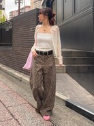 SLY（スライ）の「【再入荷】LEOPARD WIDE LEG PT-D レオパード ワイド