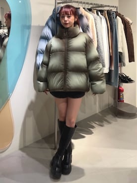 「SLY（スライ）のアイテム（ジャケット/アウター）」を使った、永田紗也佳さん（レディース・156cm）の冬コーディネート