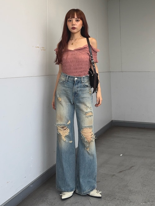 セール】【再入荷】DAMAGE J/W FLARE PT-C ダメージ ジャストウエスト