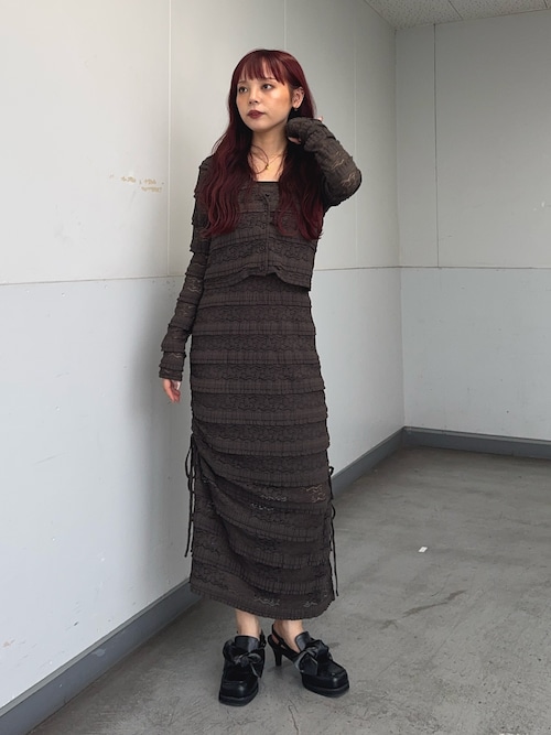 so.77wolf&rita ワンピース　トップス2021aw 2y rienda | 2WAYオフショルダービッグカラーニットワンピース