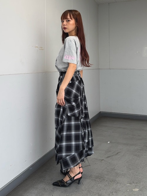 SLY REMAKE LIKE CHECK スカート REMAKE LIKE CHECK SK リメイクライク チェック スカート 秋服