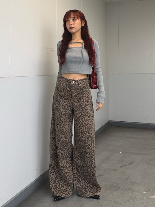 パンツ LEOPARD WIDE LEG PT-D LEOPARD WIDE LEG PT-D レオパード ワイドレッグ パンツ ディー