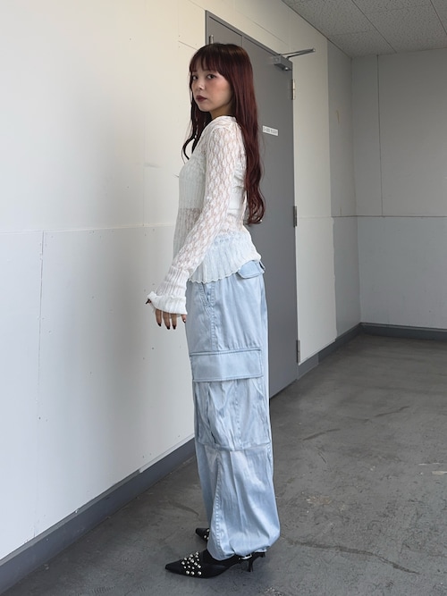 WASHED SATIN CARGO PT ウォッシュドサテンカーゴパンツ 春服（カーゴ