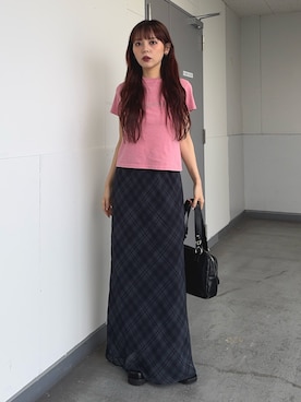 「SLY（スライ）のアイテム（バッグ）」を使った、永田紗也佳さん（レディース・156cm）の春コーディネート