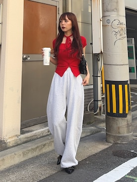 「アイテム（パンプス）」を使った、永田紗也佳さん（レディース・156cm）の夏コーディネート