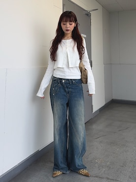 「アイテム（アンサンブル）」を使った、永田紗也佳さん（レディース・156cm）の春コーディネート