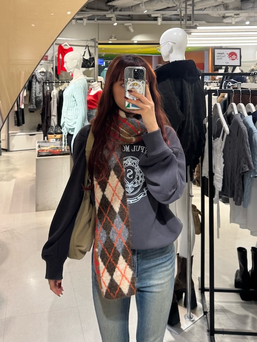 セール】ARGYLE MIX JQ KNIT STALL アーガイル ミックス ジャガード