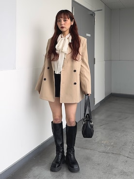 永田紗也佳さん(レディース・156cm)の冬コーディネート