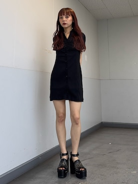 「厚底」｜永田紗也佳さん（レディース・156cm）の夏コーディネート