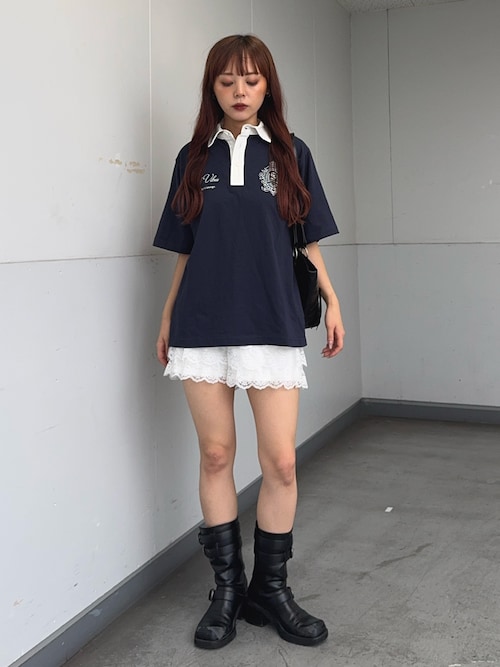 FRILL LACE S/PT フリル レース ショートパンツ 秋服 夏服 黒 FRILL LACE S/PT フリル レース ショートパンツ 秋服 夏服