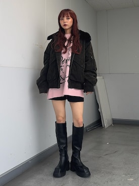 「アイテム（ブルゾン）」を使った、永田紗也佳さん（レディース・156cm）の秋コーディネート