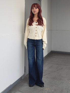 「SLY（スライ）のアイテム」を使った、永田紗也佳さん（レディース・156cm）の秋コーディネート