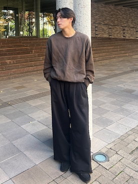 「アイテム（スウェットパンツ）」を使った、taiyo.さん（メンズ・172cm）の秋コーディネート