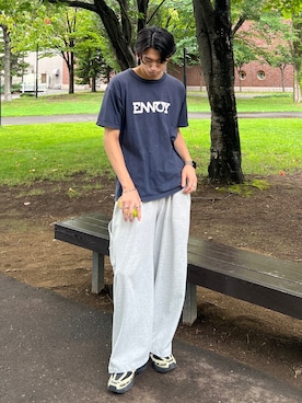 「アイテム（スウェットパンツ）」を使った、taiyo.さん（メンズ・172cm・20代）の秋コーディネート